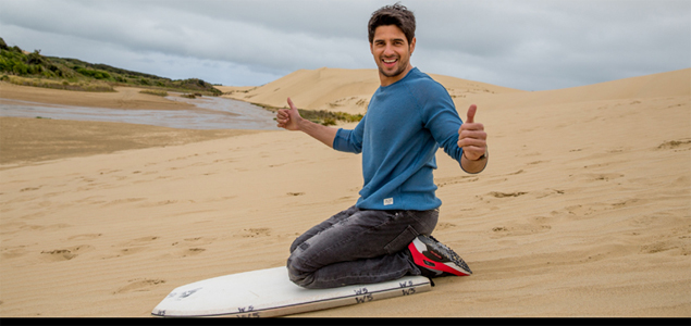 Sand surfing grips Sidharth Malhotra in New Zealand