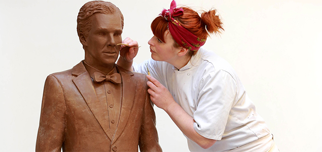 Presenting a Benedict Cumberbatch statue made out of Belgian milk chocolate!