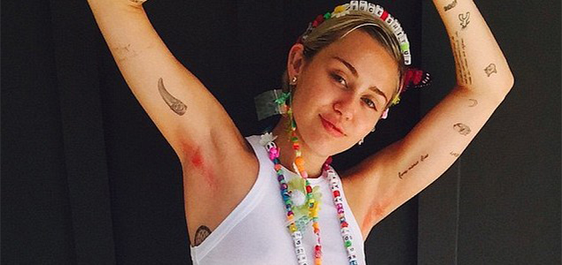 Miley Cyrus shows off her pink armpit hair on Instagram