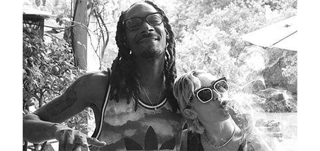 Miley Cyrus shares picture of her smoking marijuana with Snoop Dogg