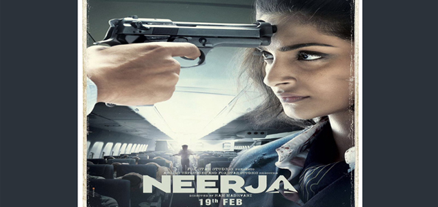 Sonam Kapoor at gunpoint    in Neerja poster