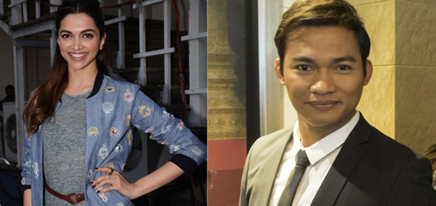 Deepika Padukone poses with Thai actor Tony Jaa