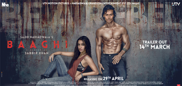 Shraddha, Tiger sport grunge rebel look in Baaghi poster