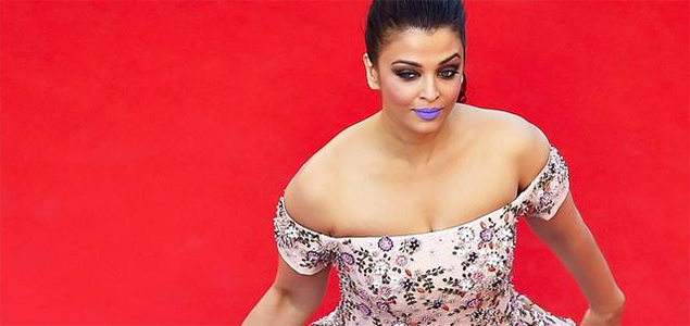 Aishwarya makes heads turn with purple pout at Cannes