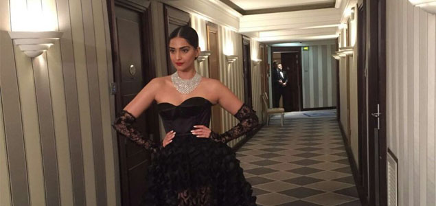 Sonam opts for sheer black fun for Chopard party