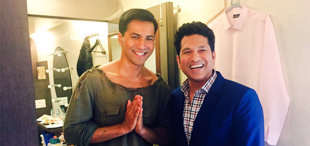 Varun Dhawan meets Sachin Tendulkar 