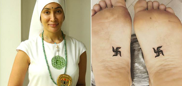 Complaint against Sofia Hayat for swastika tattoo on feet