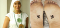 Complaint against Sofia Hayat for swastika tattoo on feet